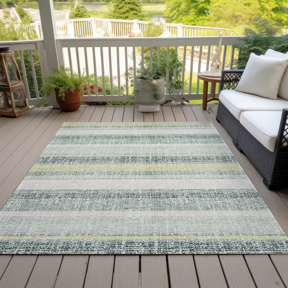 Machine Washable Indoor/Outdoor Chantille ACN2122 Seafoam 5' x 7'6" Rug. Picture 8