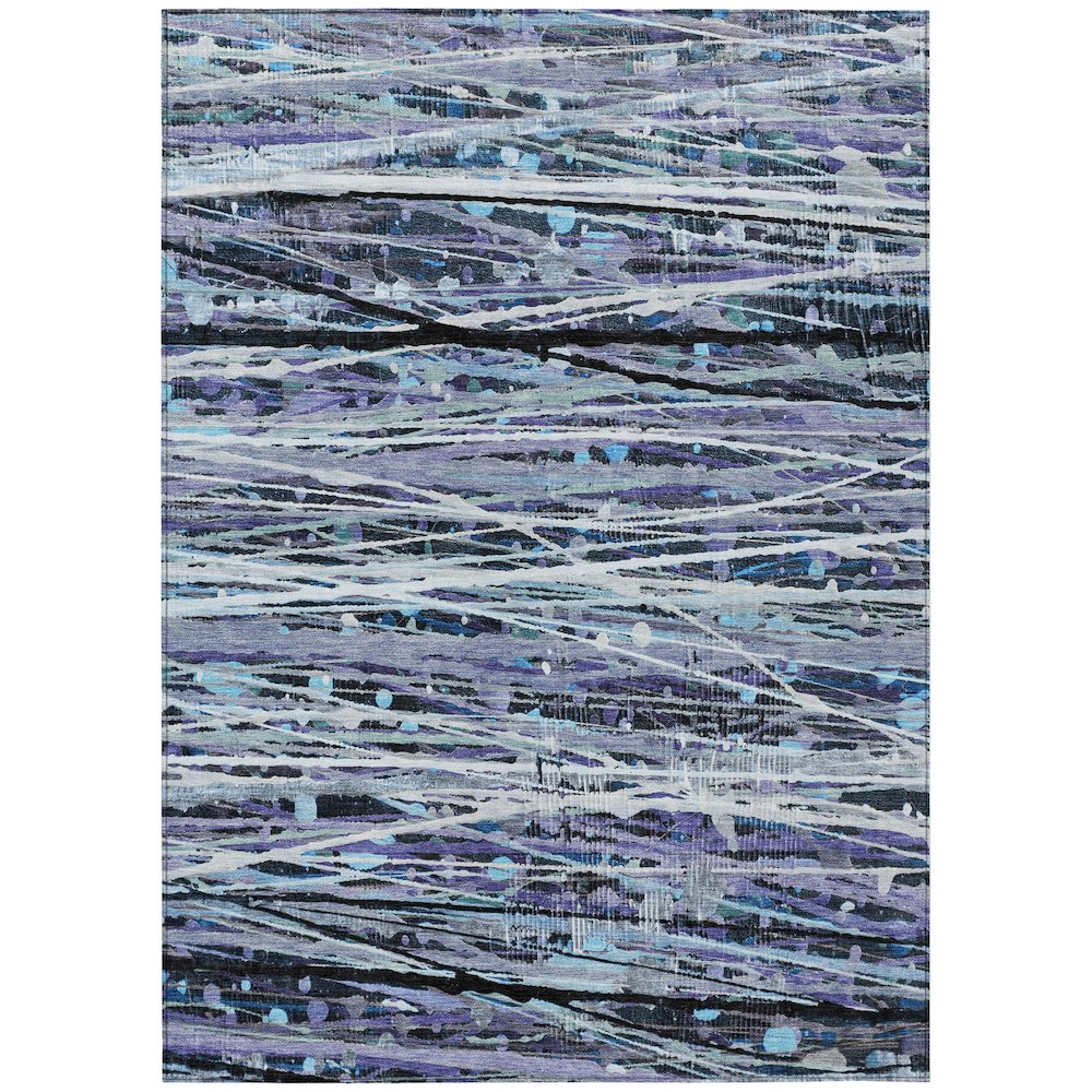 Machine Washable Indoor/Outdoor Chantille ACN2126 Purple 5' x 7'6" Rug. Picture 1