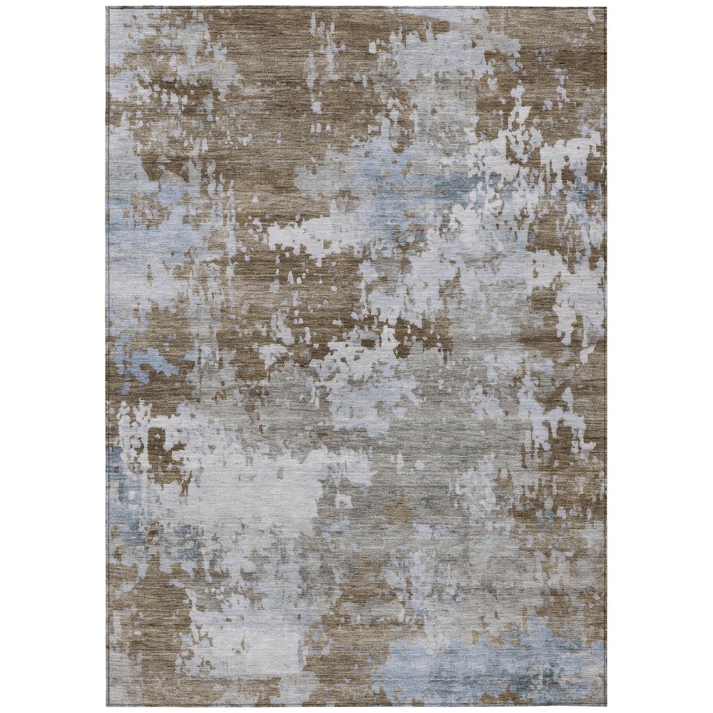 Machine Washable Indoor/Outdoor Chantille ACN2142 Chocolate 5' x 7'6" Rug. Picture 1