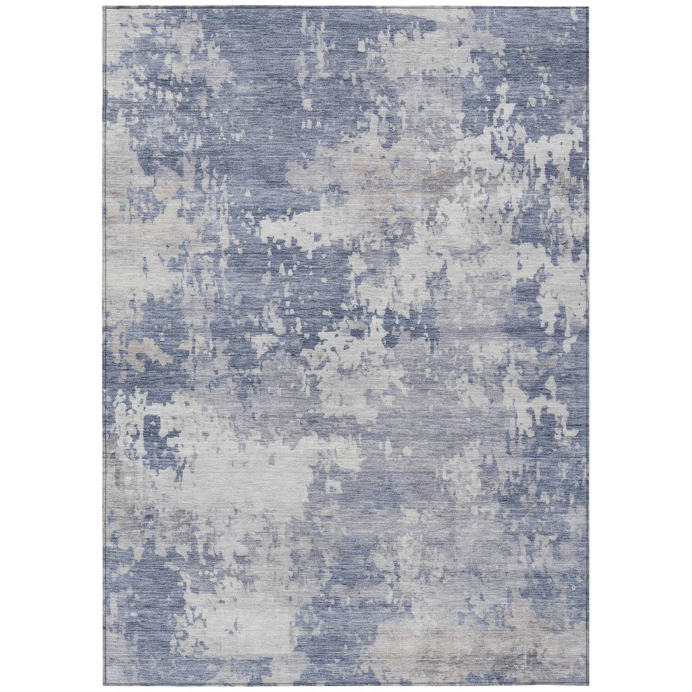 Machine Washable Indoor/Outdoor Chantille ACN2142 Denim 5' x 7'6" Rug. Picture 1