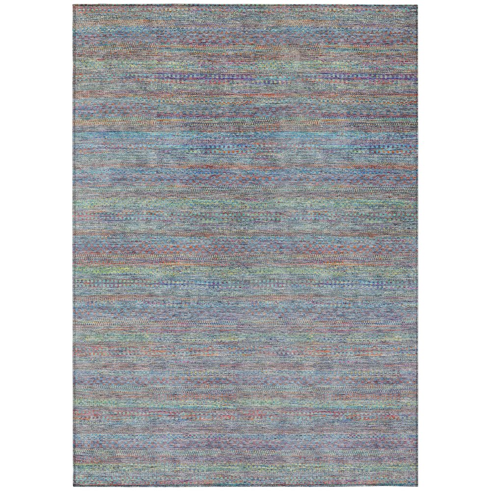 Machine Washable Indoor/Outdoor Chantille ACN2148 Blue 5' x 7'6" Rug. Picture 1
