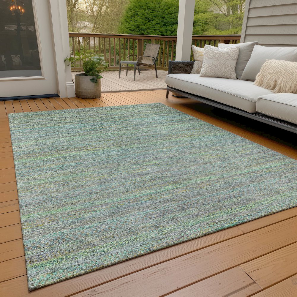 Machine Washable Indoor/Outdoor Chantille ACN2148 Pewter 5' x 7'6" Rug. Picture 7