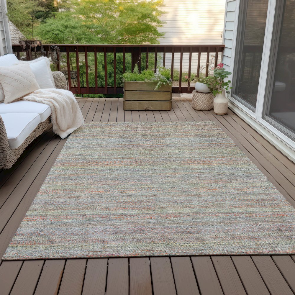 Machine Washable Indoor/Outdoor Chantille ACN2148 Sage 5' x 7'6" Rug. Picture 7