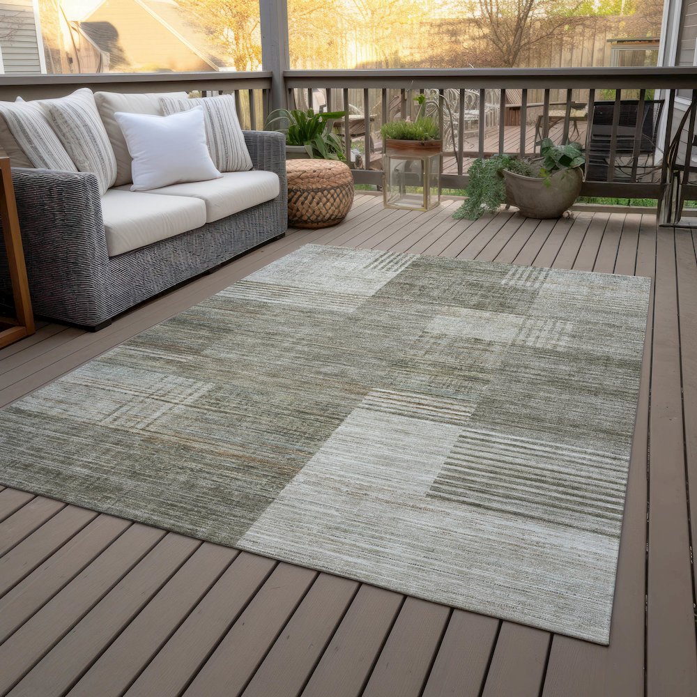 Machine Washable Indoor/Outdoor Chantille ACN2149 Pewter 5' x 7'6" Rug. Picture 8