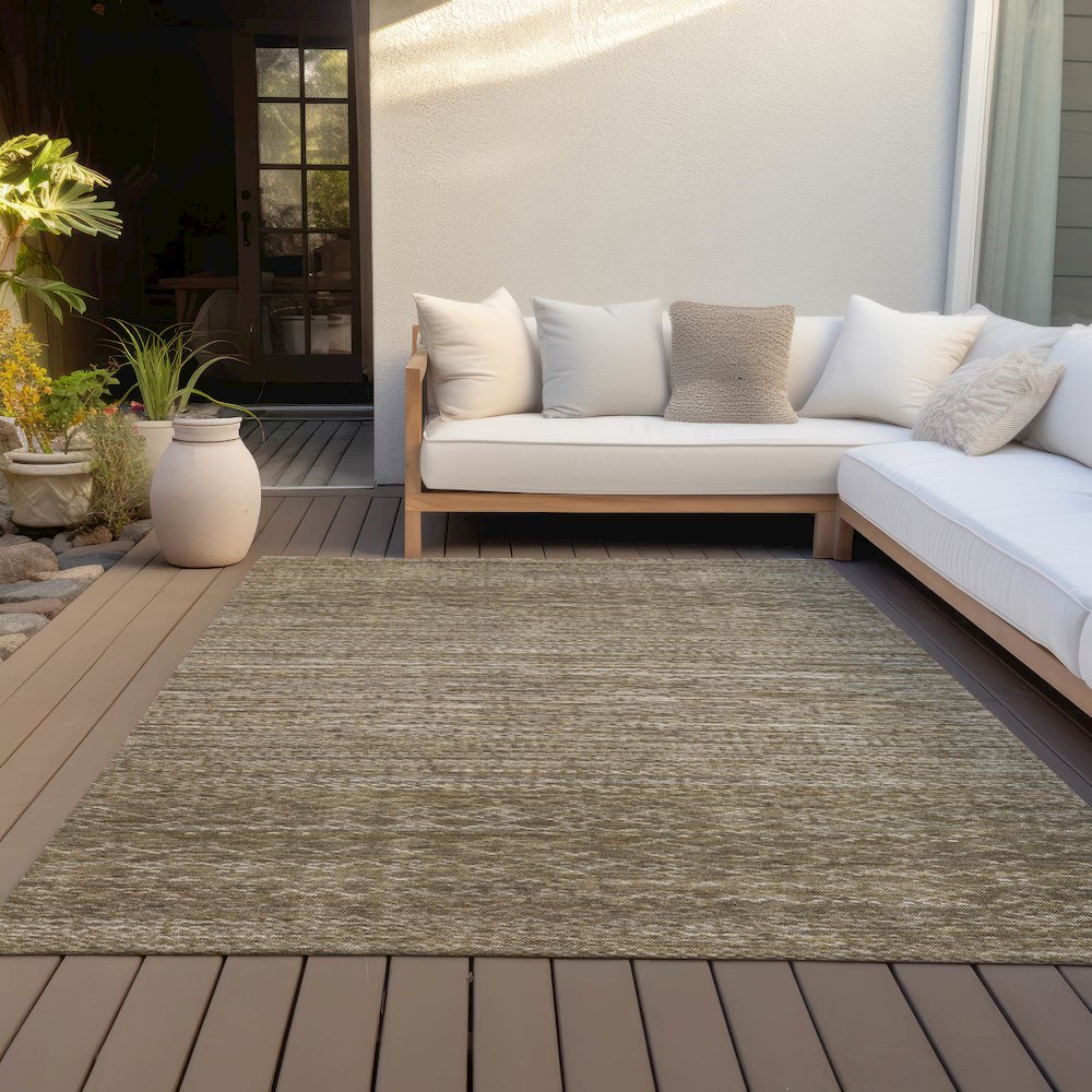 Machine Washable Indoor/Outdoor Chantille ACN2150 Chocolate 5' x 7'6" Rug. Picture 7