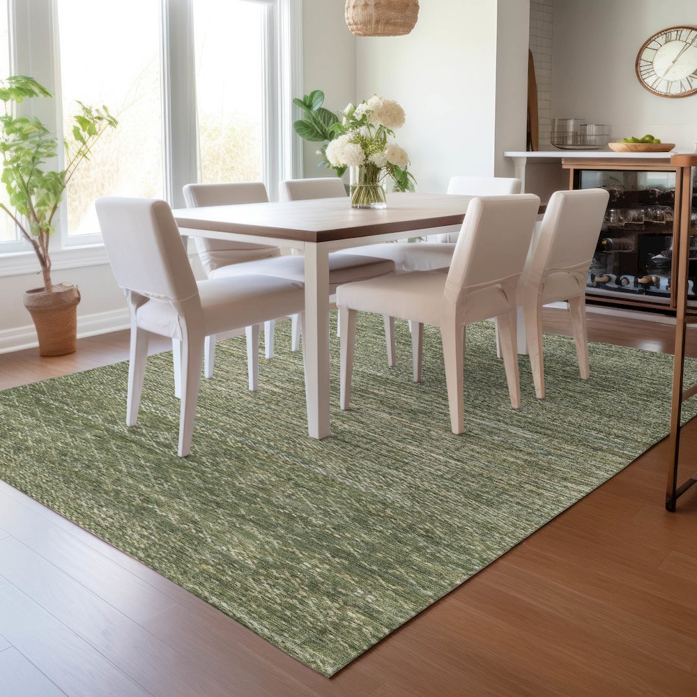 Machine Washable Indoor/Outdoor Chantille ACN2150 Fern 5' x 7'6" Rug. Picture 5