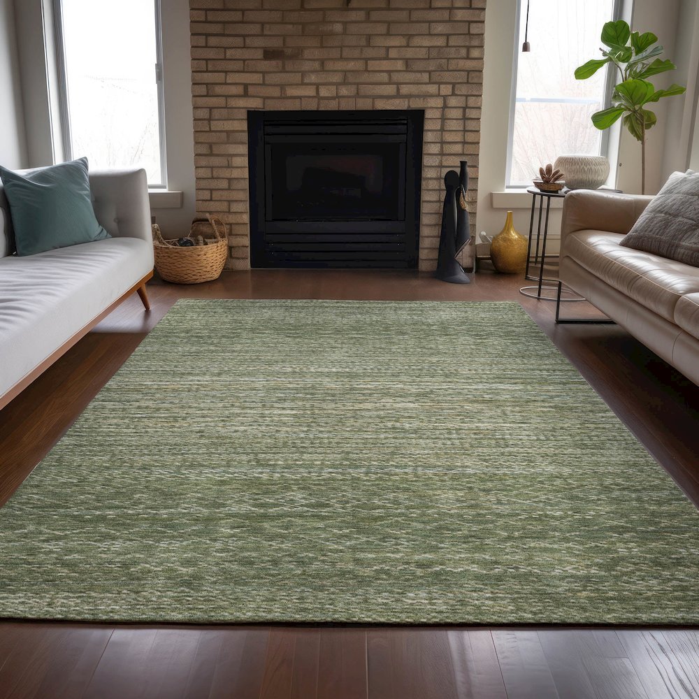 Machine Washable Indoor/Outdoor Chantille ACN2150 Fern 5' x 7'6" Rug. Picture 6