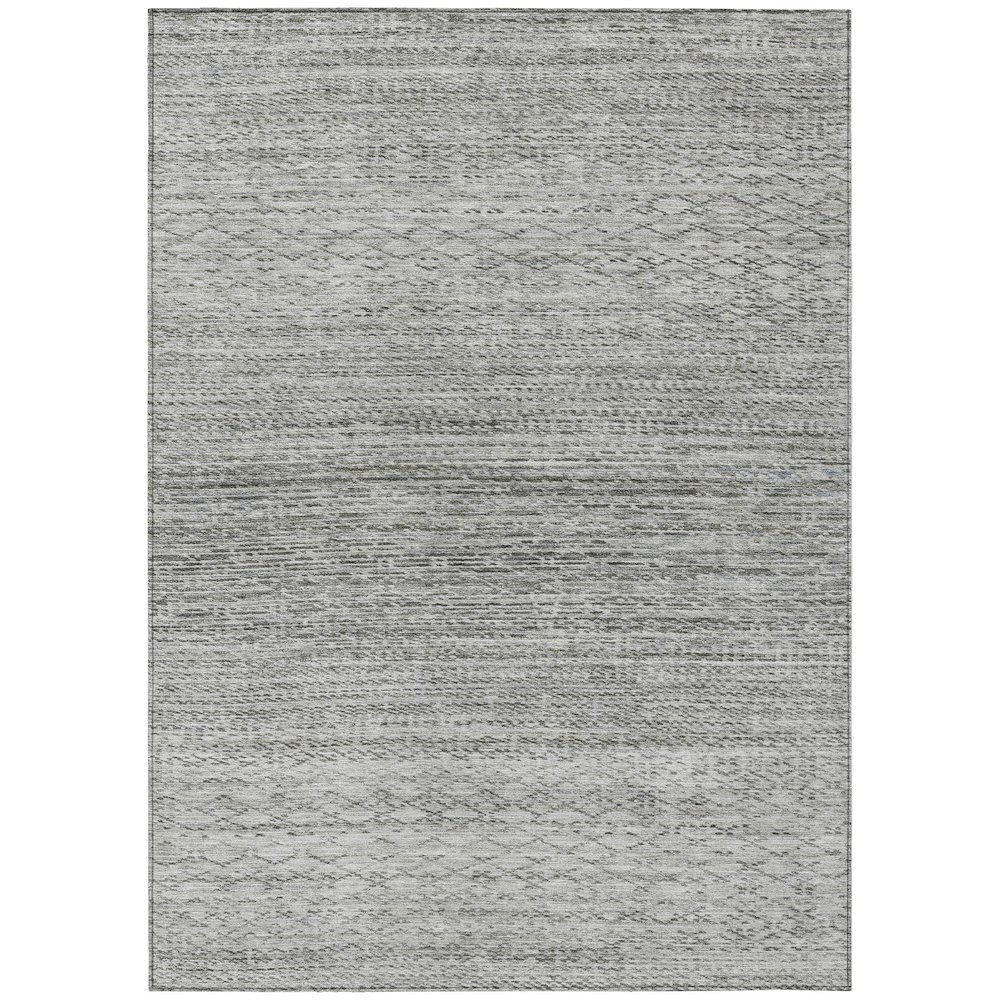 Machine Washable Indoor/Outdoor Chantille ACN2150 Gray 5' x 7'6" Rug. Picture 1