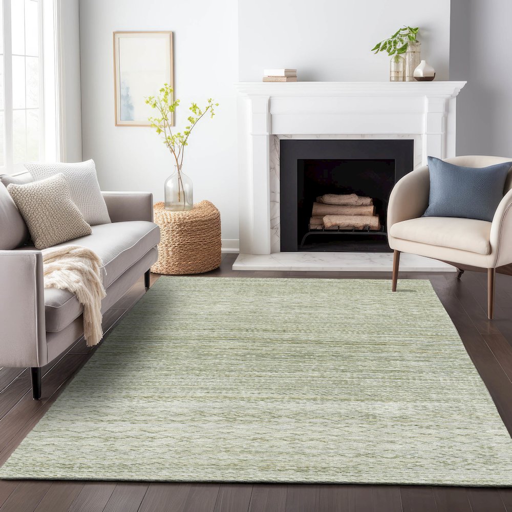Machine Washable Indoor/Outdoor Chantille ACN2150 Sage 5' x 7'6" Rug. Picture 6