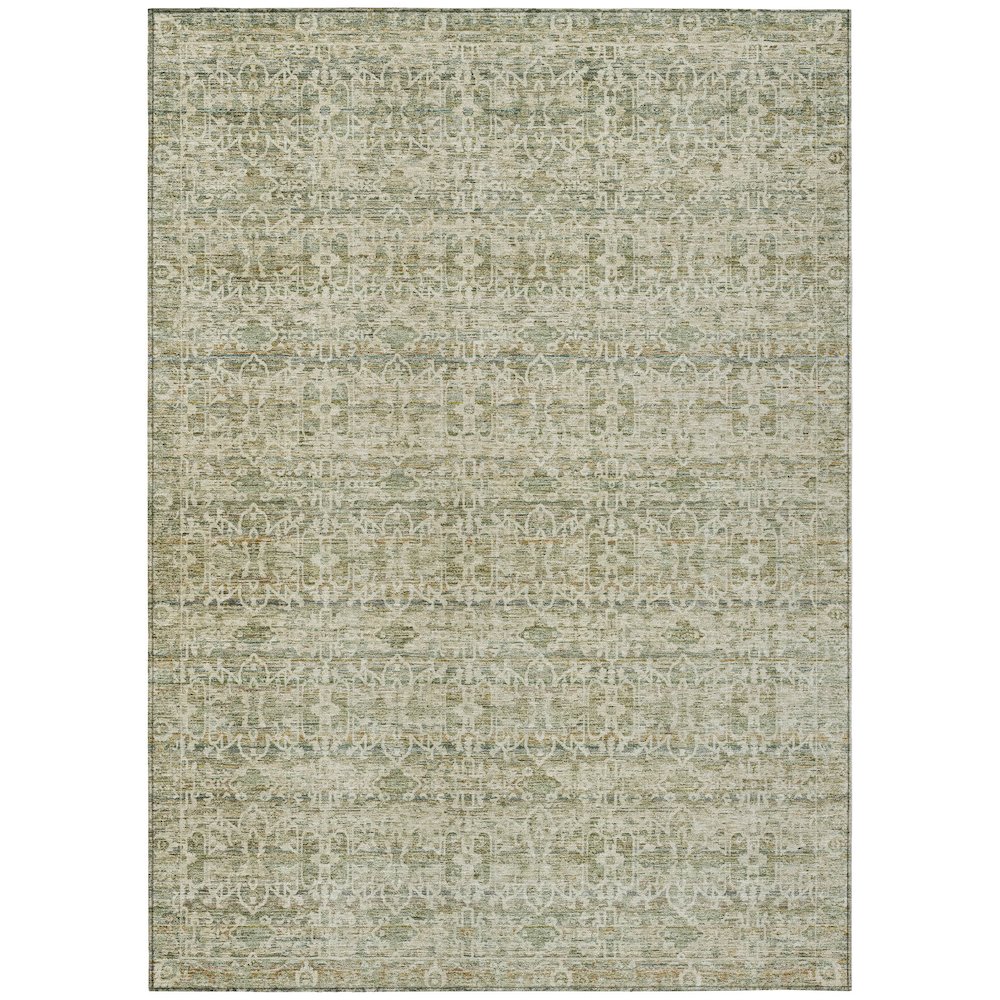Machine Washable Indoor/Outdoor Chantille ACN2152 Sage 5' x 7'6" Rug. Picture 1