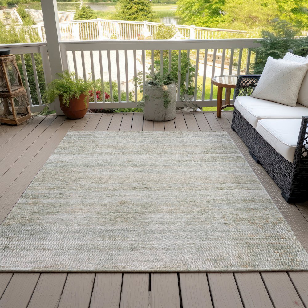 Machine Washable Indoor/Outdoor Chantille ACN2154 Putty 5' x 7'6" Rug. Picture 7