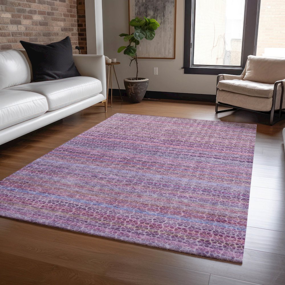Machine Washable Indoor/Outdoor Chantille ACN2155 Purple 5' x 7'6" Rug. Picture 5