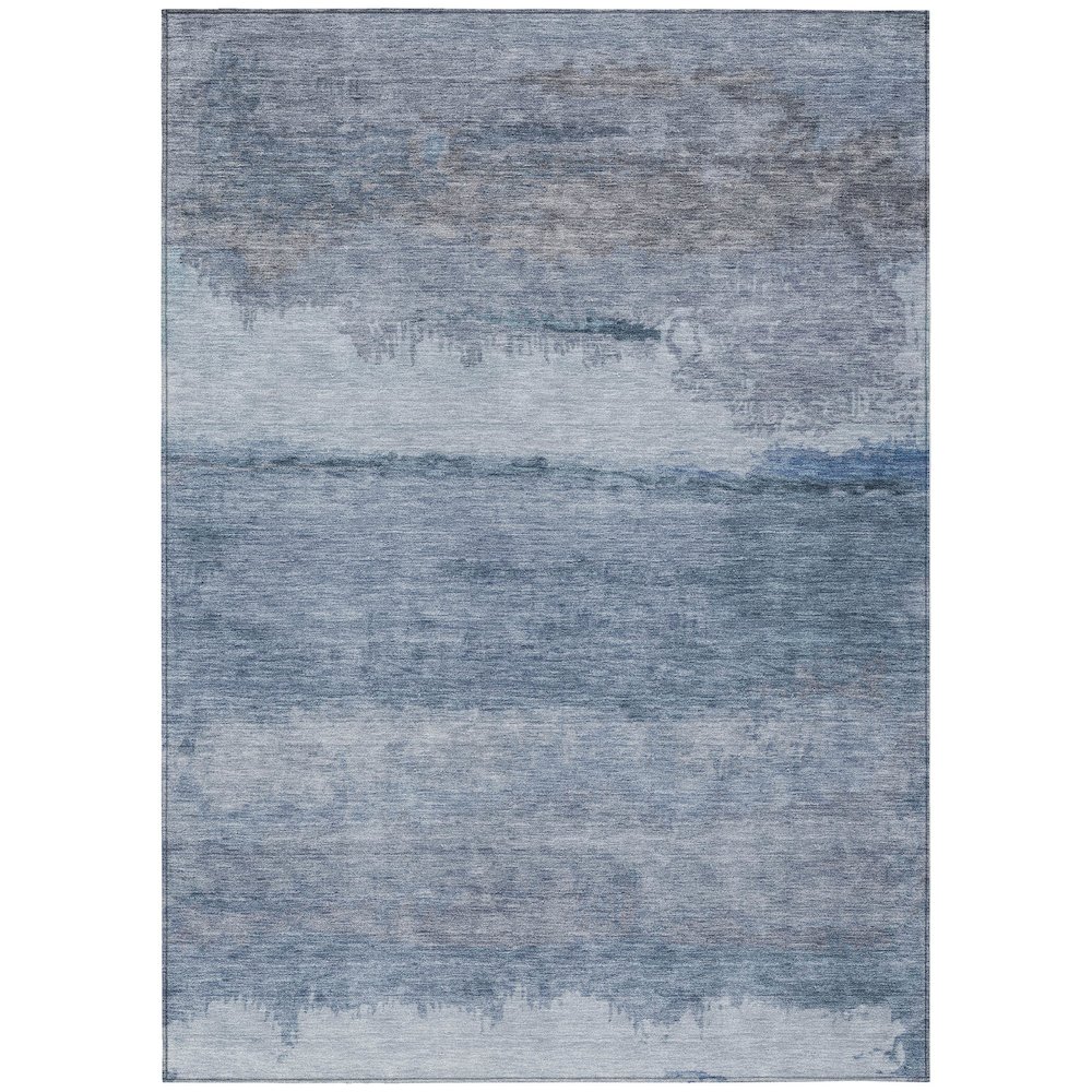 Machine Washable Indoor/Outdoor Chantille ACN2156 Blue 5' x 7'6" Rug. Picture 1