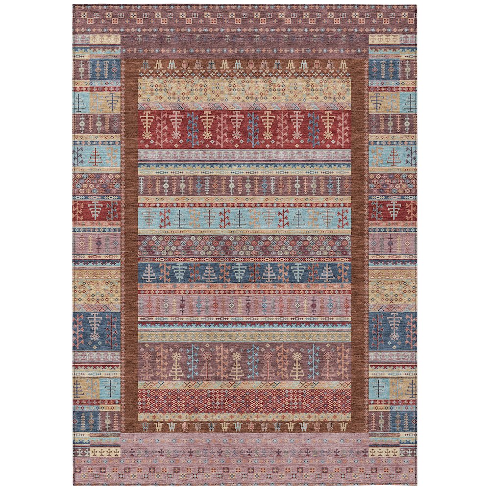 Machine Washable Indoor/Outdoor Chantille ACN2160 Red 5' x 7'6" Rug. Picture 1