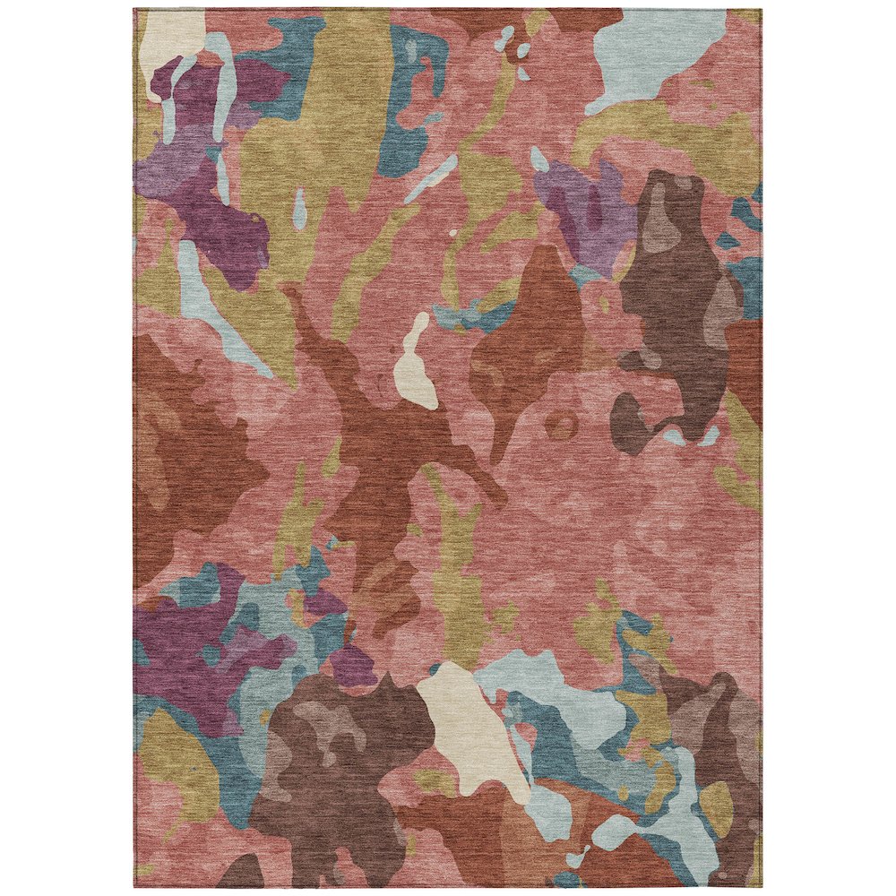 Machine Washable Indoor/Outdoor Chantille ACN2161 Pink 5' x 7'6" Rug. Picture 1