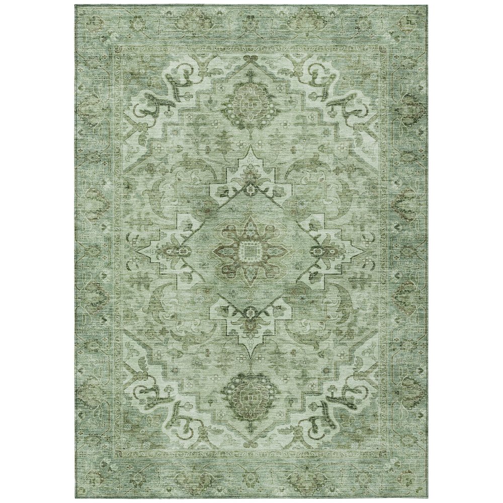Machine Washable Indoor/Outdoor Chantille ACN2164 Aloe 5' x 7'6" Rug. Picture 1