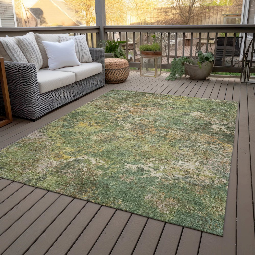 Machine Washable Indoor/Outdoor Chantille ACN2166 Aloe 5' x 7'6" Rug. Picture 8