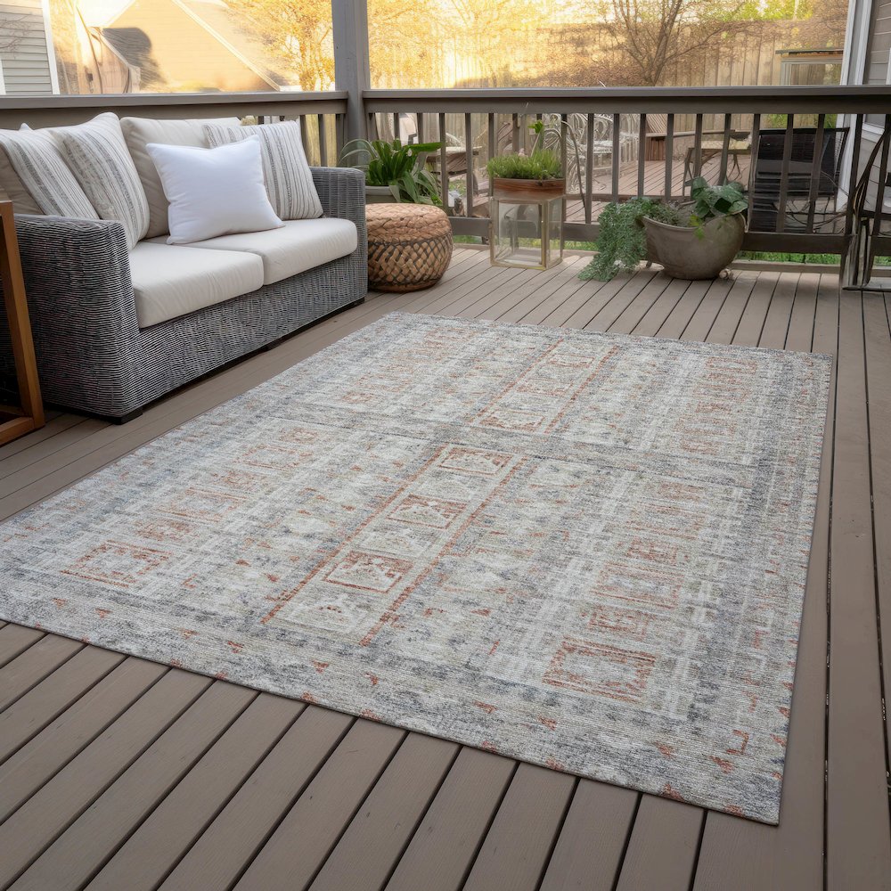Machine Washable Indoor/Outdoor Chantille ACN2173 Beige 5' x 7'6" Rug. Picture 8