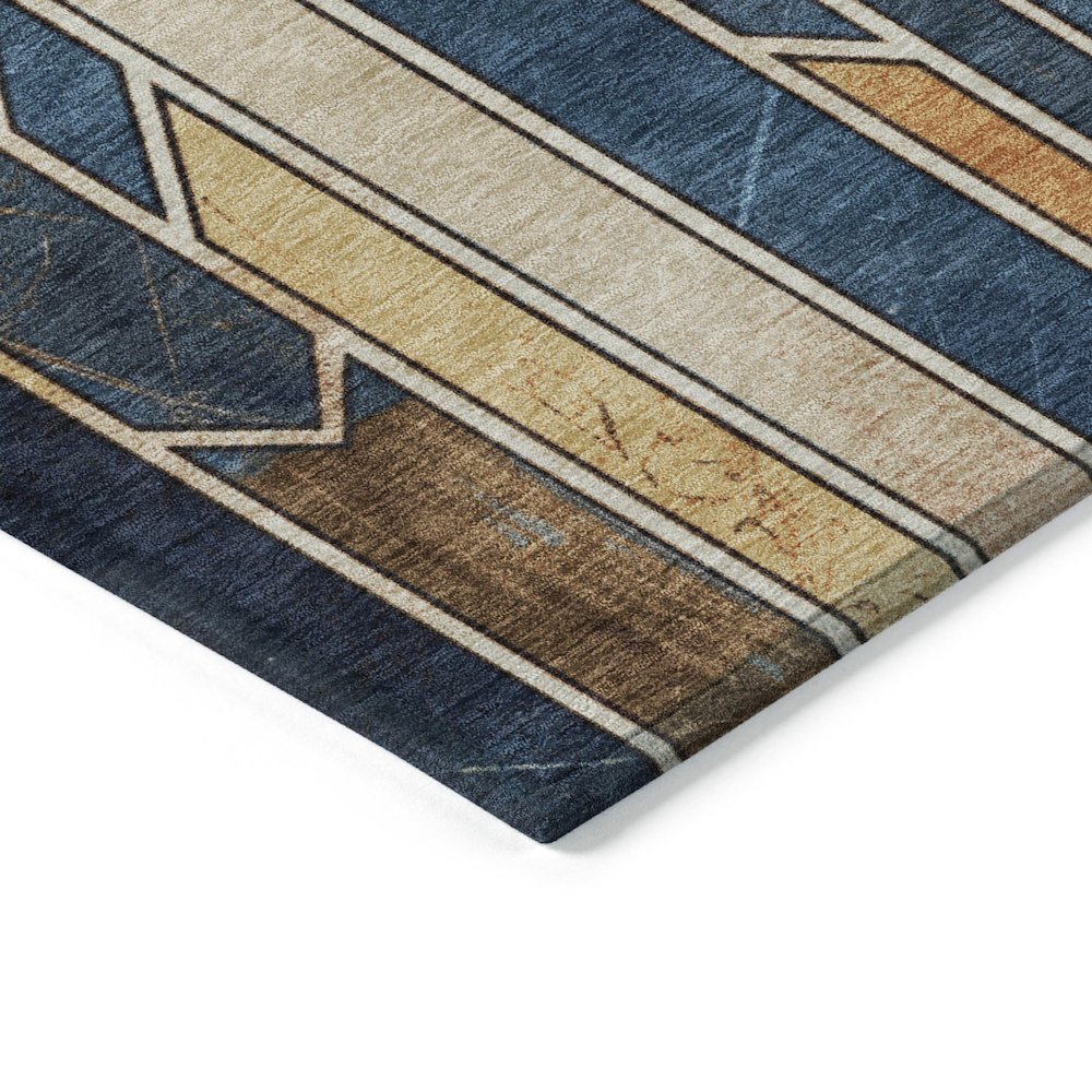 Machine Washable Indoor/Outdoor Chantille ACN2176 Blue 2'6" x 3'10" Rug. Picture 3