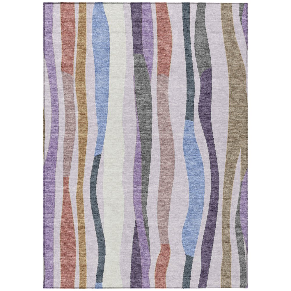 Machine Washable Indoor/Outdoor Chantille ACN2188 Lavender 5' x 7'6" Rug. Picture 1