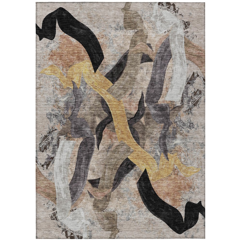 Machine Washable Indoor/Outdoor Chantille ACN2191 Taupe 5' x 7'6" Rug. Picture 1