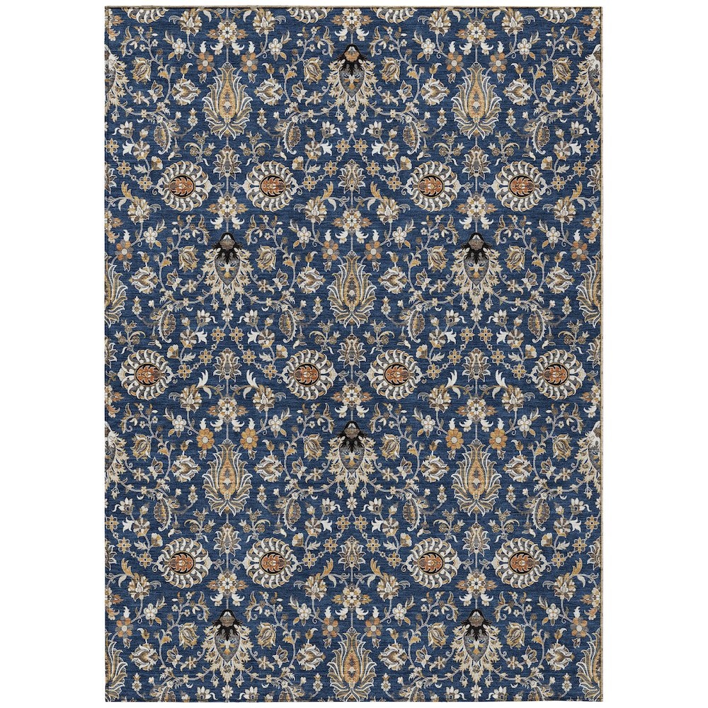 Machine Washable Indoor/Outdoor Chantille ACN2192 Navy 5' x 7'6" Rug. Picture 1