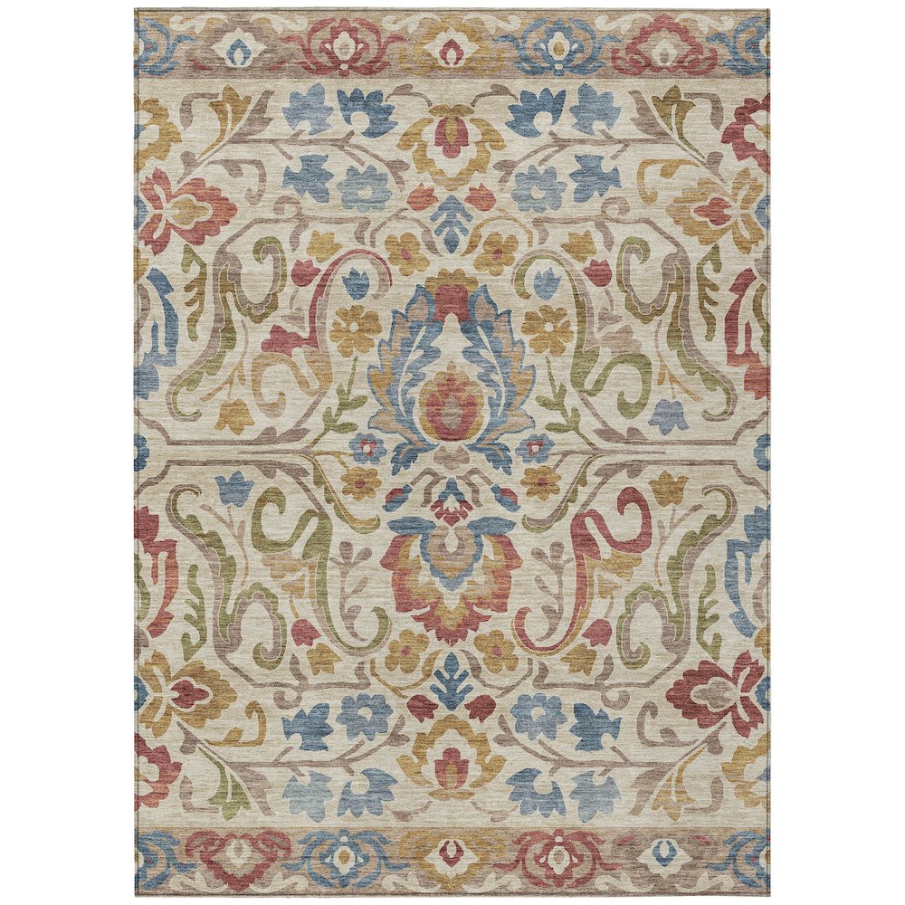 Machine Washable Indoor/Outdoor Chantille ACN2193 Beige 5' x 7'6" Rug. Picture 1