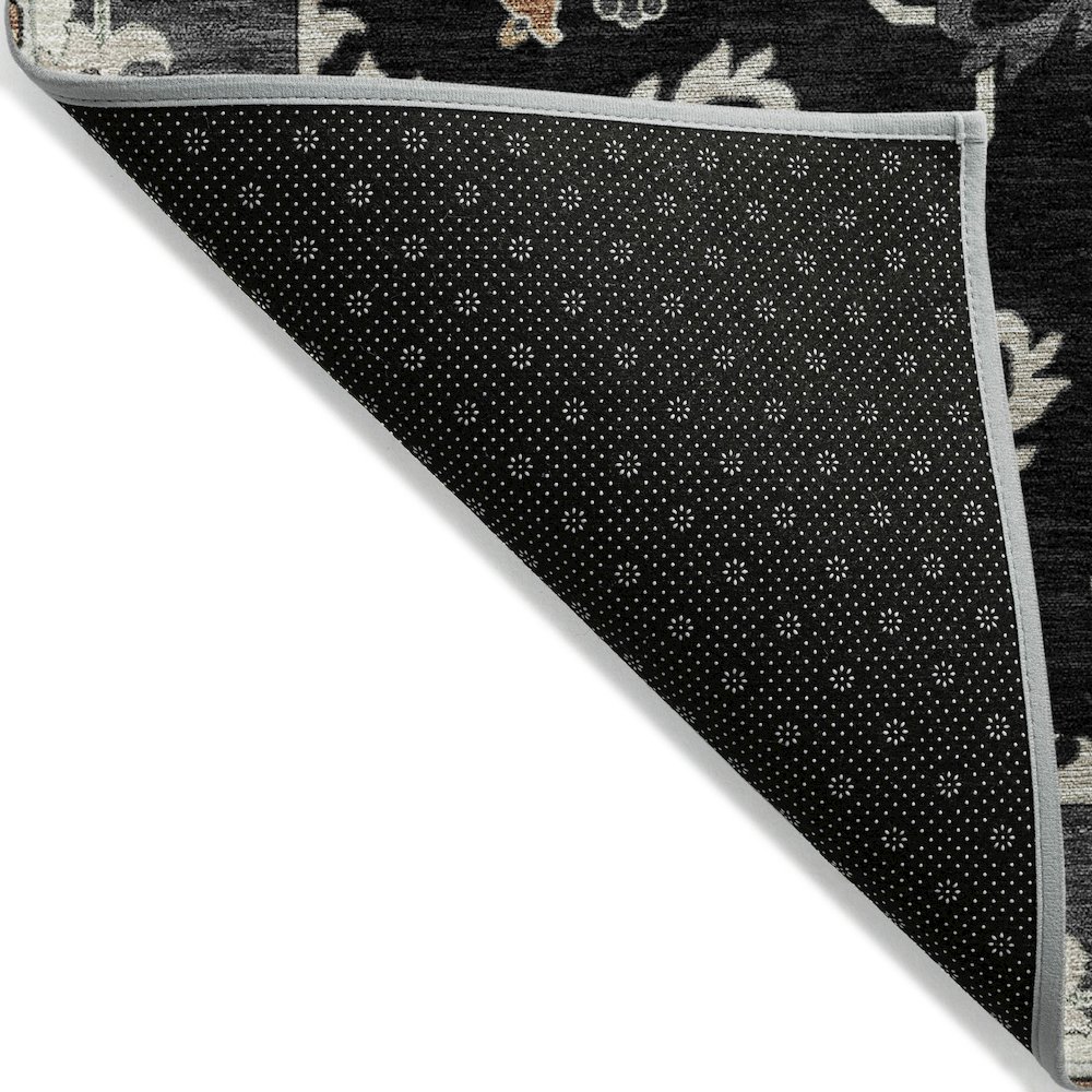 Machine Washable Indoor/Outdoor Chantille ACN2194 Black 2'6" x 3'10" Rug. Picture 2