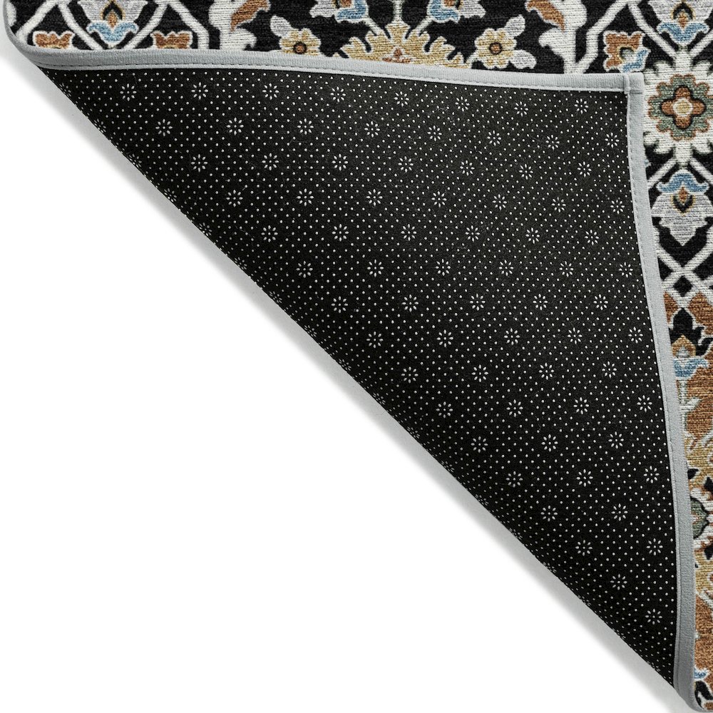 Machine Washable Indoor/Outdoor Chantille ACN2199 Black 2'6" x 3'10" Rug. Picture 2