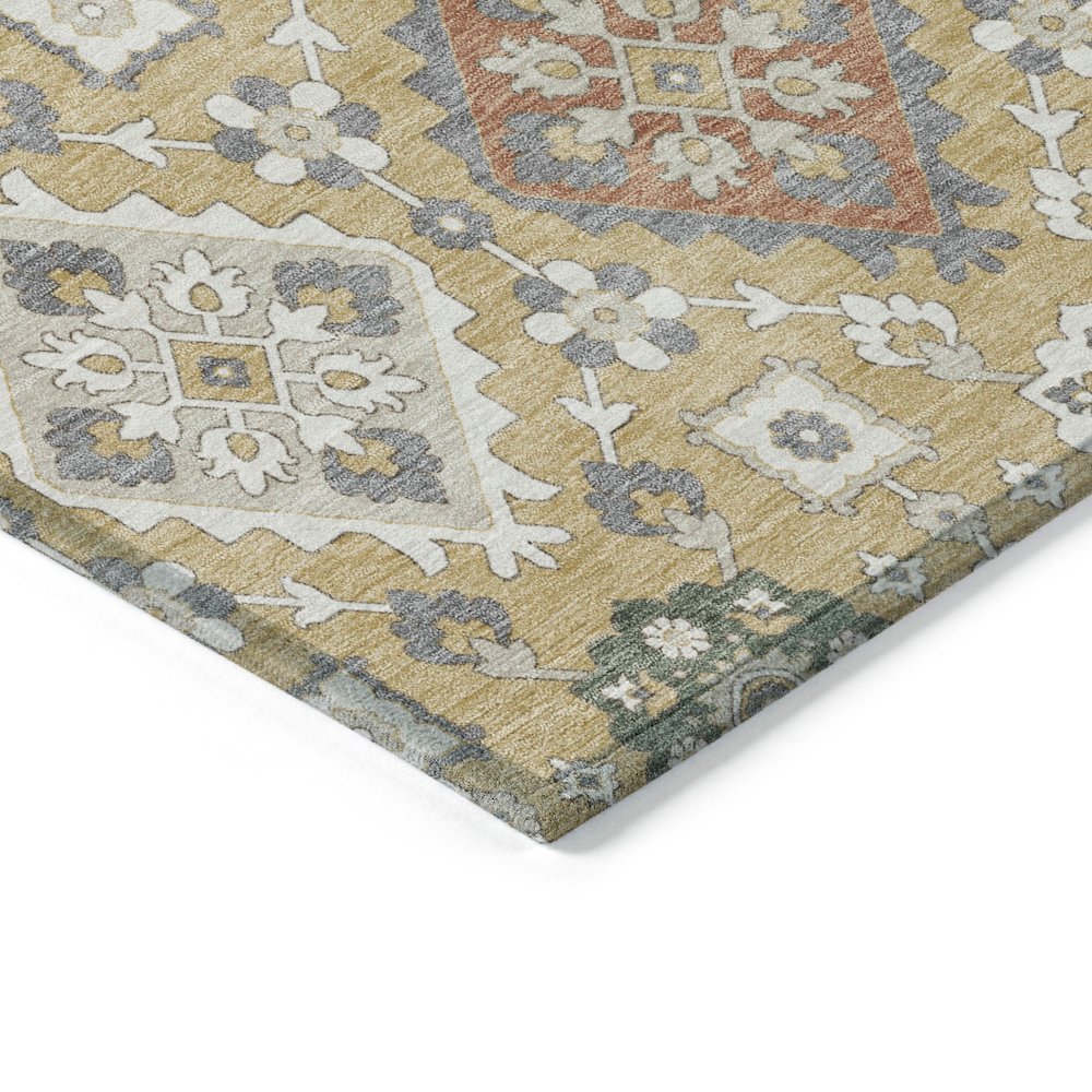 Machine Washable Indoor/Outdoor Chantille ACN2200 Gold 2'6" x 3'10" Rug. Picture 3