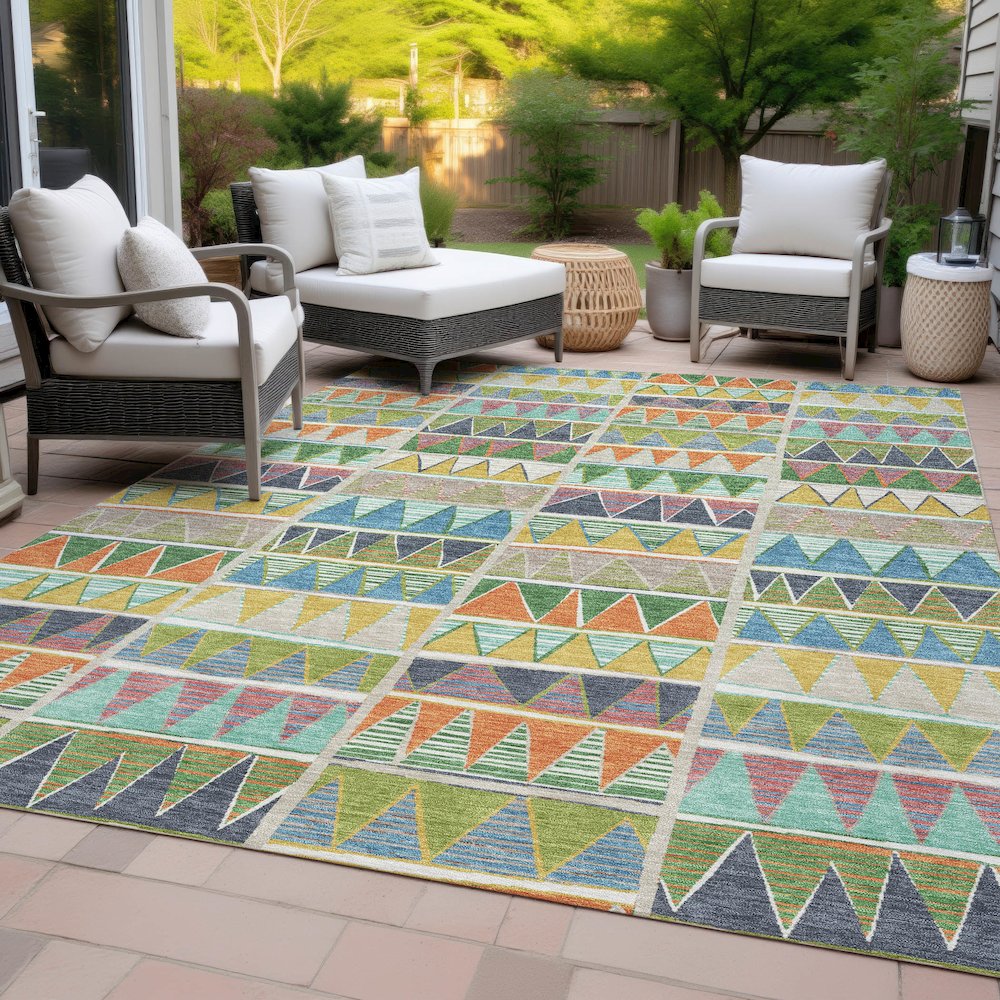 Machine Washable Indoor/Outdoor Chantille ACN2205 Beige 5' x 7'6" Rug. Picture 8