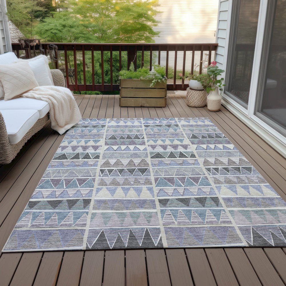 Machine Washable Indoor/Outdoor Chantille ACN2205 Lavender 5' x 7'6" Rug. Picture 7