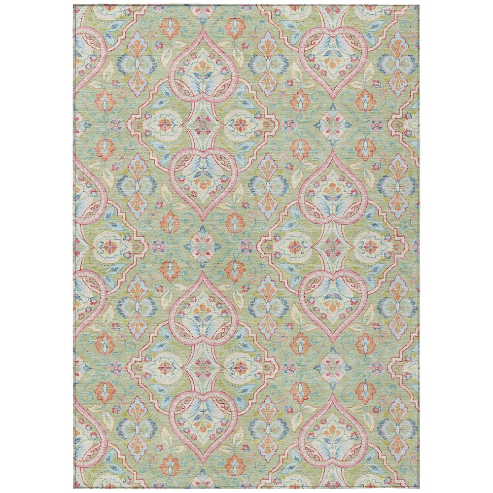Machine Washable Indoor/Outdoor Chantille ACN2207 Aloe 5' x 7'6" Rug. Picture 1