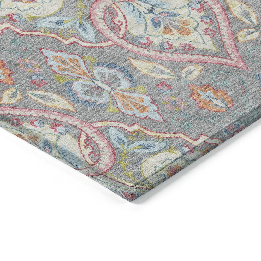 Machine Washable Indoor/Outdoor Chantille ACN2207 Gray 2'6" x 3'10" Rug. Picture 3