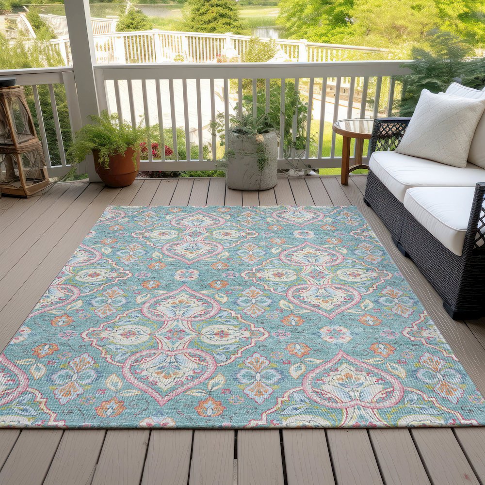 Machine Washable Indoor/Outdoor Chantille ACN2207 Spa 5' x 7'6" Rug. Picture 7