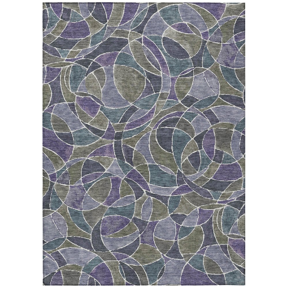 Machine Washable Indoor/Outdoor Chantille ACN2208 Purple 5' x 7'6" Rug. Picture 1