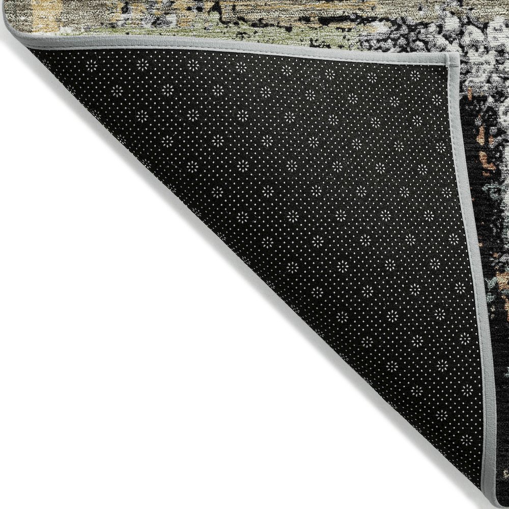 Machine Washable Indoor/Outdoor Chantille ACN2212 Black 2'6" x 3'10" Rug. Picture 2