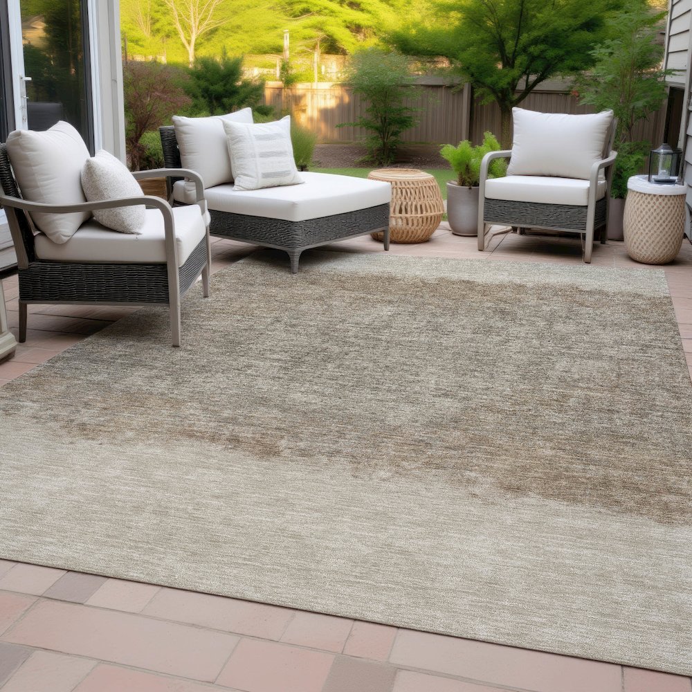 Machine Washable Indoor/Outdoor Chantille ACN2214 Beige 5' x 7'6" Rug. Picture 8