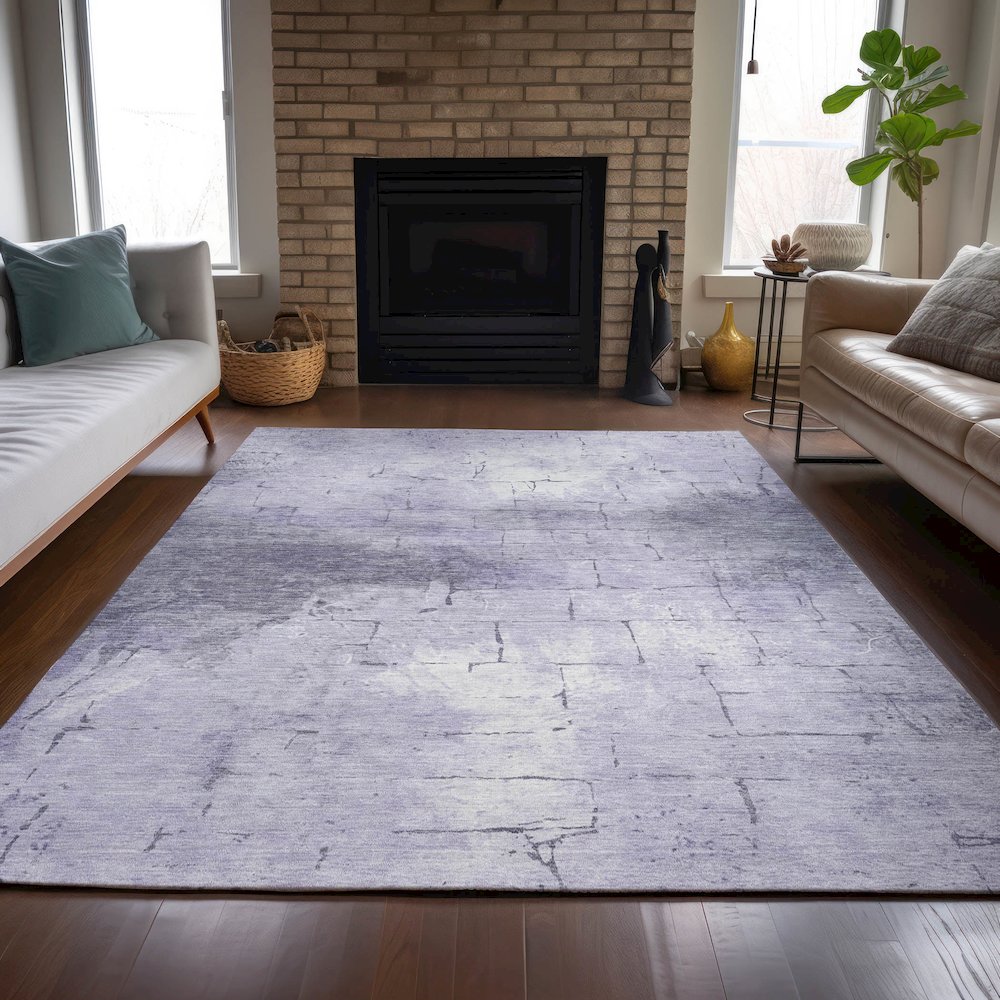 Machine Washable Indoor/Outdoor Chantille ACN2215 Lavender 5' x 7'6" Rug. Picture 6