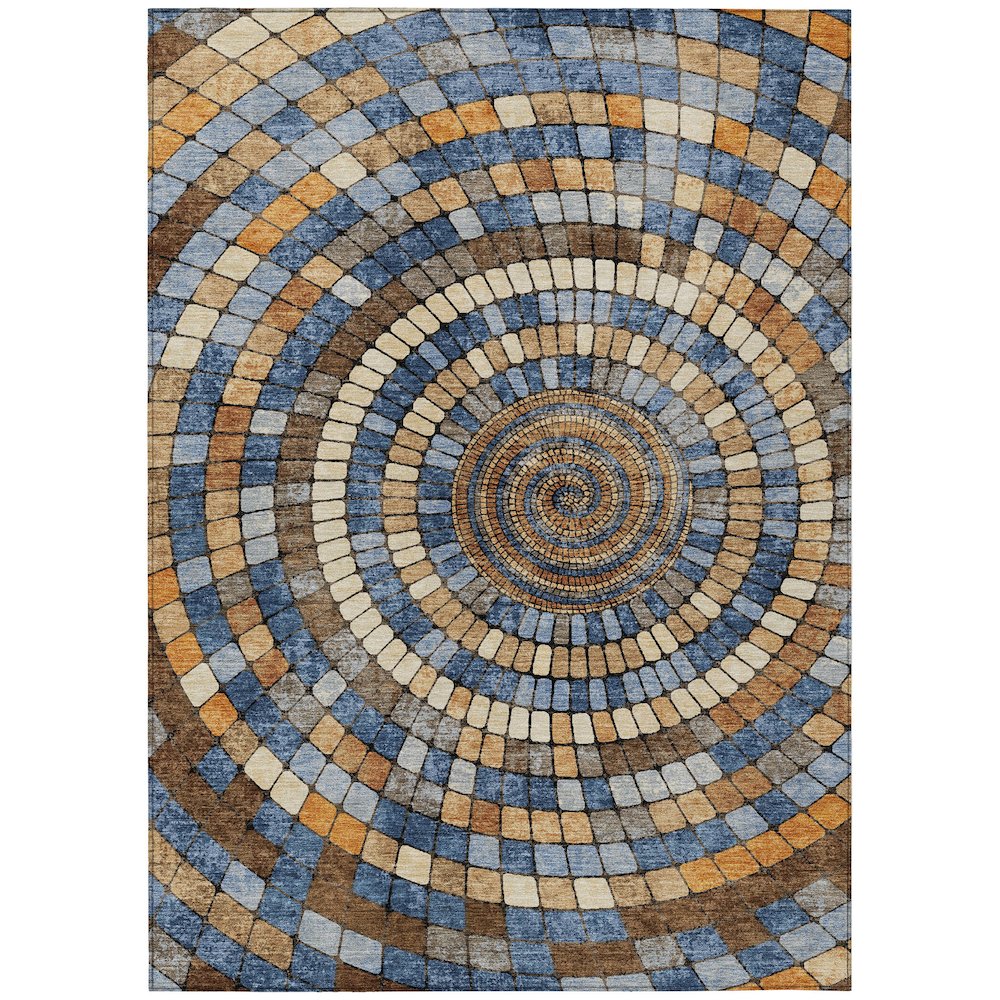 Machine Washable Indoor/Outdoor Chantille ACN2216 Denim 5' x 7'6" Rug. Picture 1