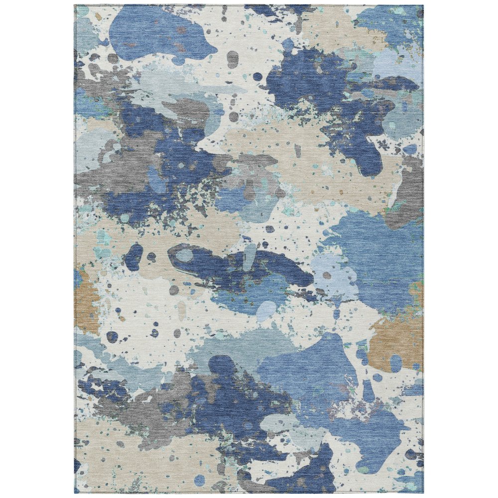 Machine Washable Indoor/Outdoor Chantille ACN2217 Denim 5' x 7'6" Rug. Picture 1