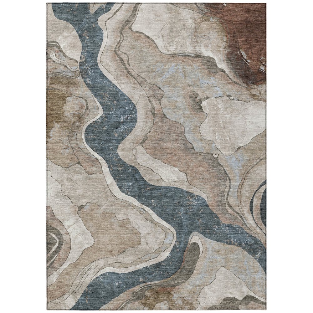 Machine Washable Indoor/Outdoor Chantille ACN2219 Beige 5' x 7'6" Rug. Picture 1