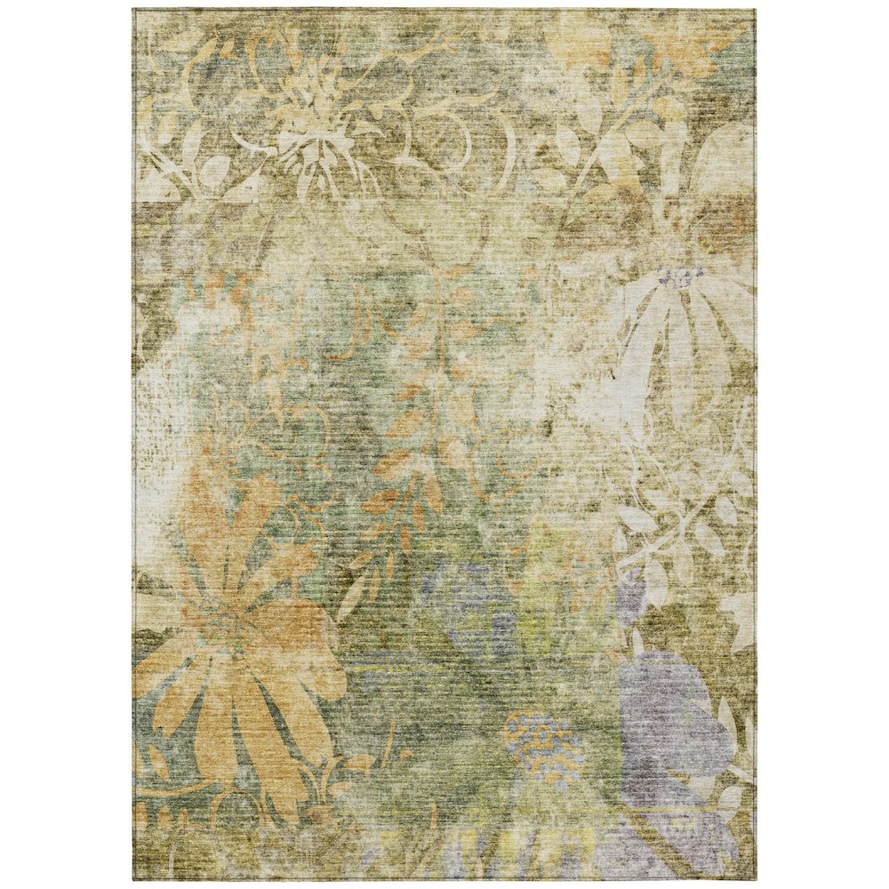Machine Washable Indoor/Outdoor Chantille ACN2223 Brown 5' x 7'6" Rug. Picture 1