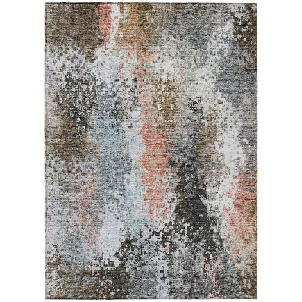 Machine Washable Indoor/Outdoor Chantille ACN2242 Gray 5' x 7'6" Rug. Picture 1