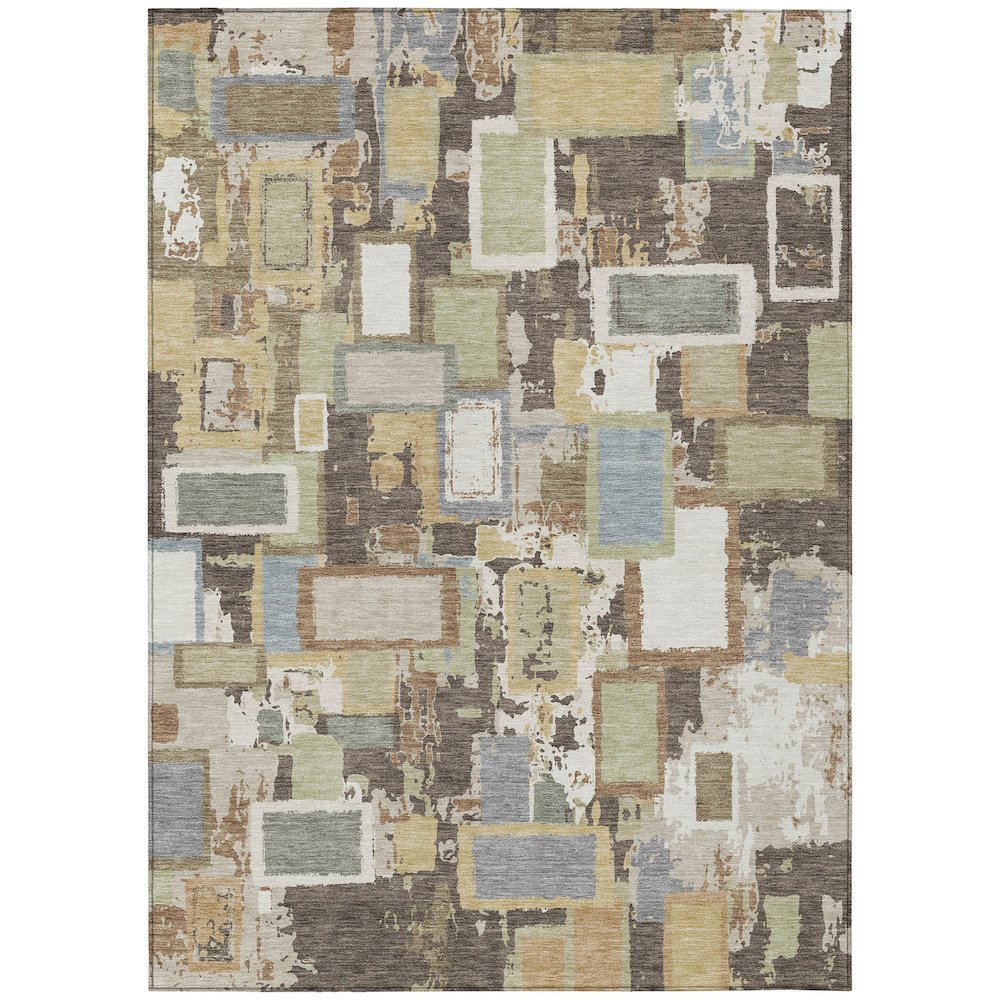 Machine Washable Indoor/Outdoor Chantille ACN2246 Brown 5' x 7'6" Rug. Picture 1