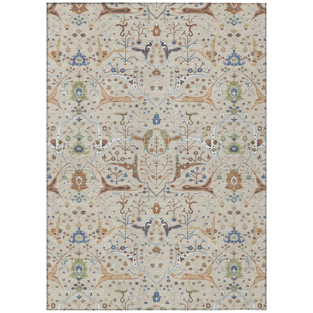 Machine Washable Indoor/Outdoor Chantille ACN2250 Brown 5' x 7'6" Rug. Picture 1
