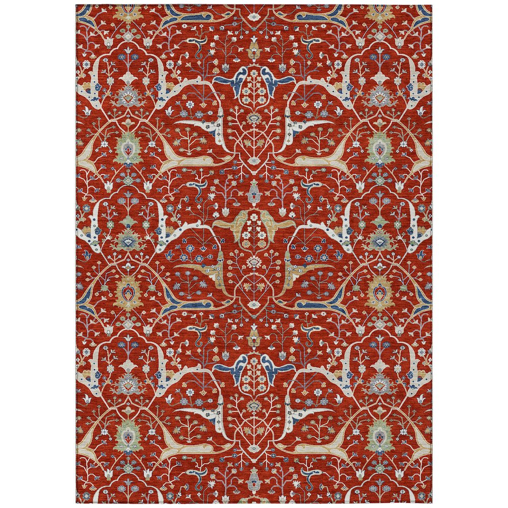 Machine Washable Indoor/Outdoor Chantille ACN2250 Red 5' x 7'6" Rug. Picture 1