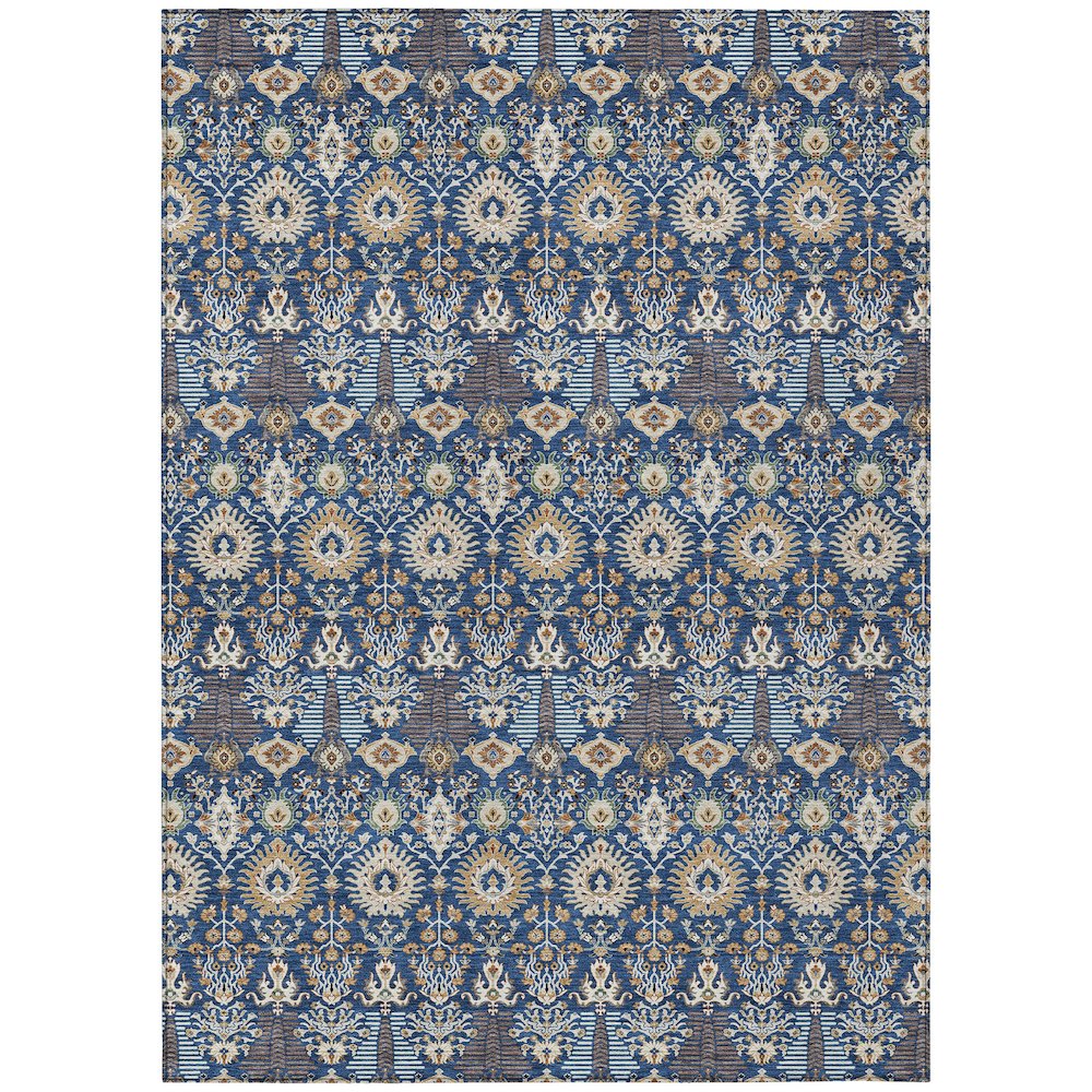 Machine Washable Indoor/Outdoor Chantille ACN2251 Blue 5' x 7'6" Rug. Picture 1