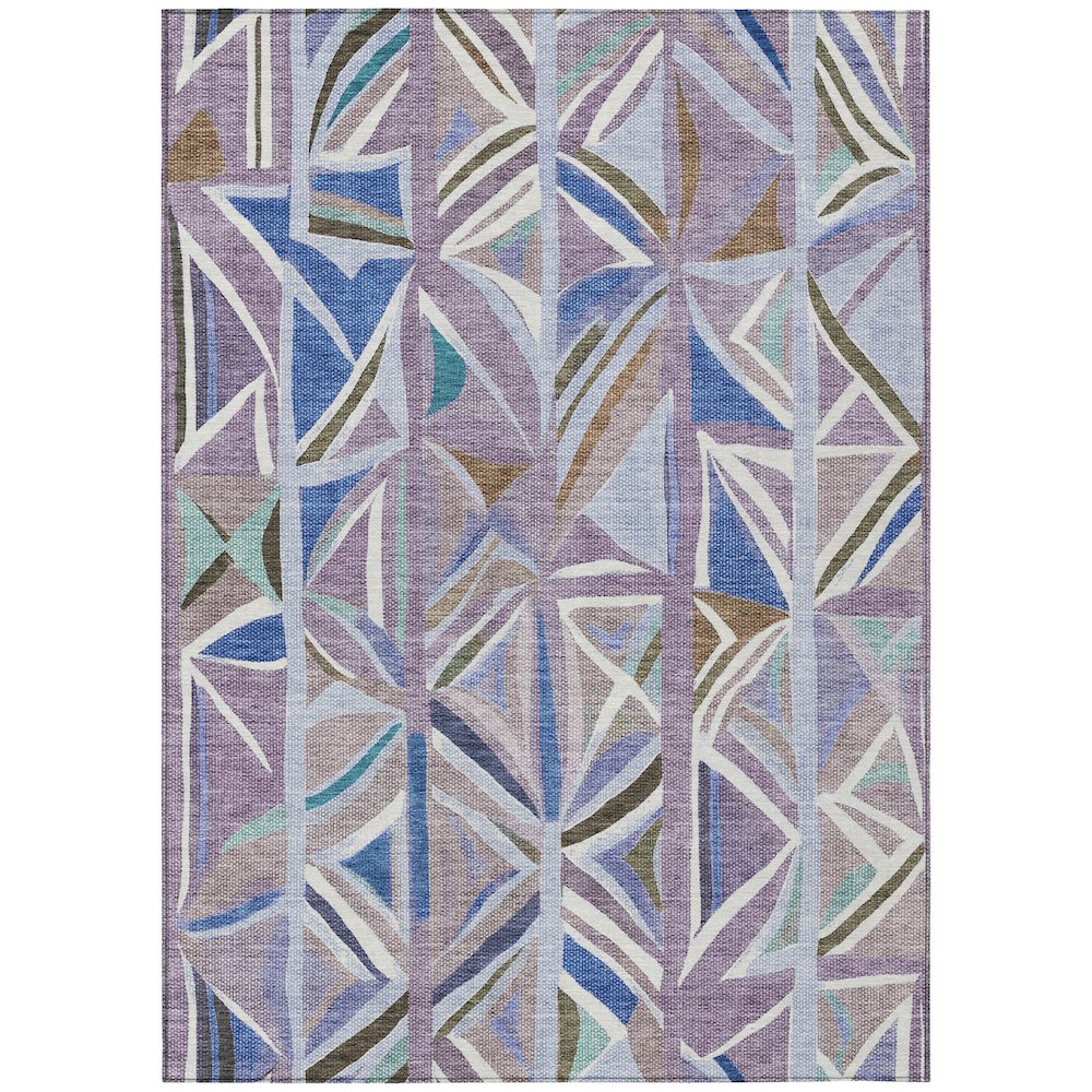 Machine Washable Indoor/Outdoor Chantille ACN2253 Purple 5' x 7'6" Rug. Picture 1