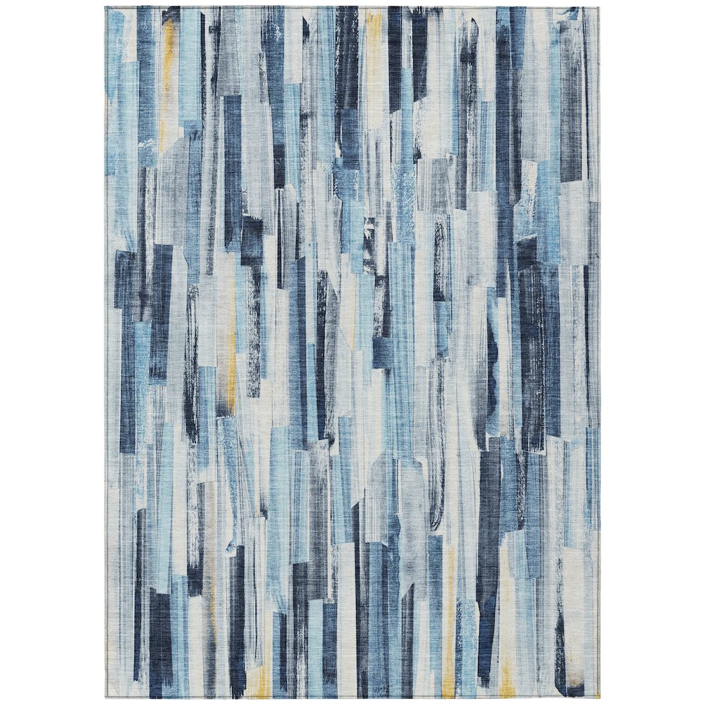 Machine Washable Indoor/Outdoor Chantille ACN2255 Blue 5' x 7'6" Rug. Picture 1